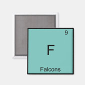 F - Falcons Funny Element Chemistry Symbol T - Shi Magnet (Vorderseite/Rückseite)