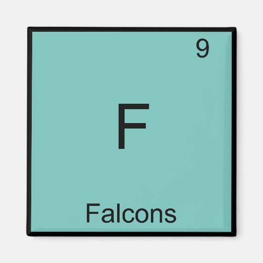 F - Falcons Funny Element Chemistry Symbol T - Shi Magnet (Vorne)
