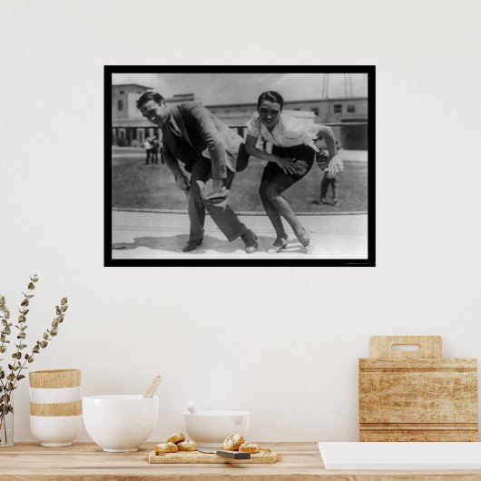 F. Farnum unterrichtet eine Schauspielerin 1925 in Poster (Küche)