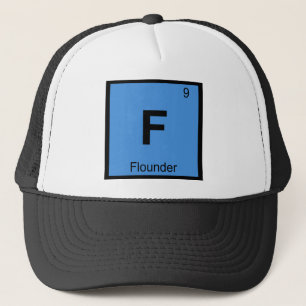F - Flunder Chemie Periodensystem Symbol Fisch Truckerkappe