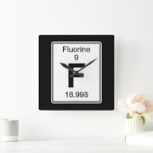 F - Fluor Quadratische Wanduhr (Zuhause)