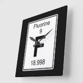 F - Fluor Quadratische Wanduhr (Winkel)