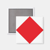 "F" (Foxtrot) Code der Signalschlagflagge Magnet (Vorderseite/Rückseite)