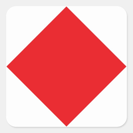 "F" (Foxtrot) Code der Signalschlagflagge Quadratischer Aufkleber (Vorderseite)