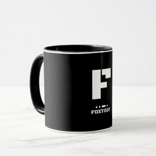 F (Foxtrot) NATO Phonetischer Alphabet & Morse Cod Tasse