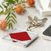 F Foxtrot Nautic Signal Flag + Ihr Name Schlüsselanhänger (Seite)