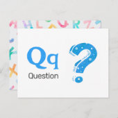F: Frage - Alphabet Flash Card Postkarte (Vorne/Hinten)