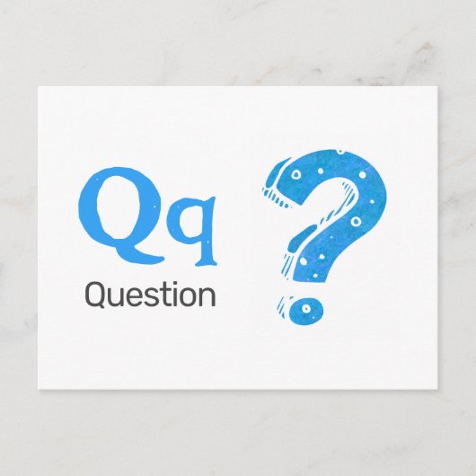 F: Frage - Alphabet Flash Card Postkarte (Vorderseite)