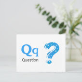 F: Frage - Alphabet Flash Card Postkarte (Stehend Vorderseite)