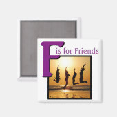 F für Freunde Magnet (Vorderseite/Rückseite)