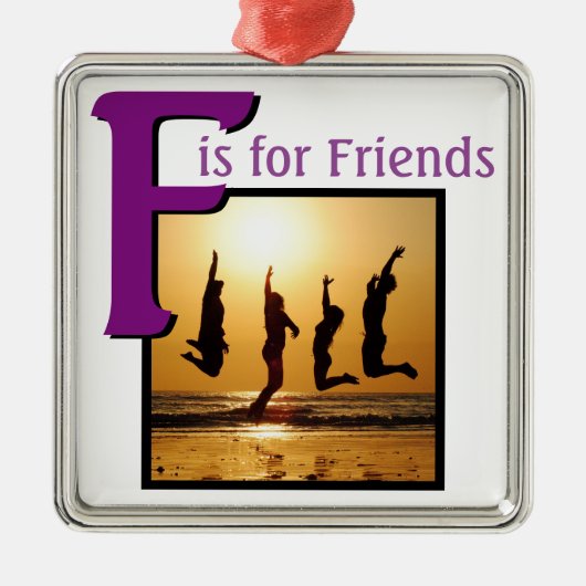 F für Freunde Silbernes Ornament (Vorne)
