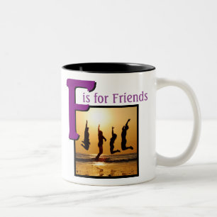 F für Freunde Zweifarbige Tasse