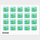 F für Froschsticker Quadratischer Aufkleber (Blatt)