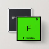 F - Futurism Funny Chemistry Element Symbol T-Shir Button (Vorne & Hinten)