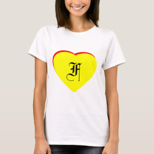"F" Herz-Gelb-Hochzeit Einladung des MUSEUMS T-Shirt