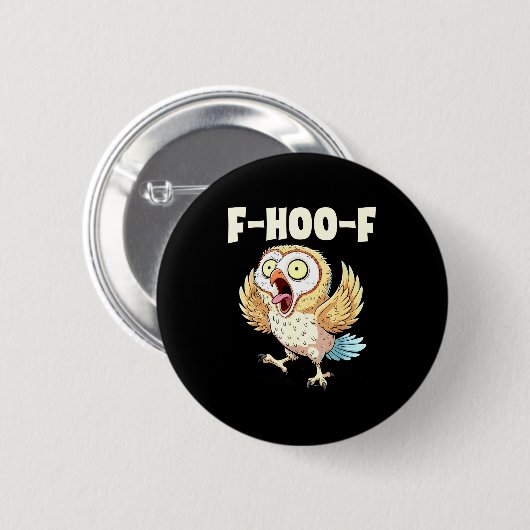 F-hoo-f Owl Meme – Funny Screaming Owl Bird Meme G Button (Vorne & Hinten)