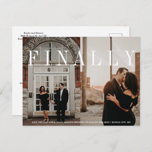 F I A L Y SAVE THE DATE ANKÜNDIGUNGSPOSTKARTE (Vorne/Hinten)