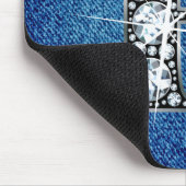 F Imitate -"Diamant Bling" auf Denim Mousepad (Ecke)