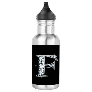 F-Imitate-"Diamant"-Monogramm Edelstahlflasche