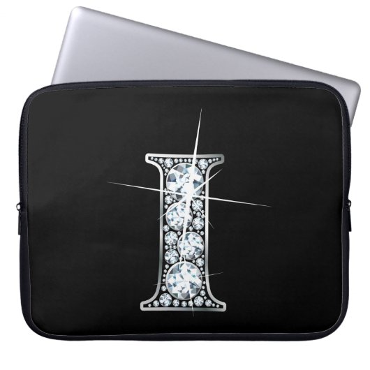 F-Imitate-"Diamant"-Monogramm Laptopschutzhülle (Vorderseite)