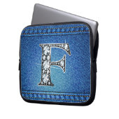 F Imitate "Diamond" Denim Stitching Electronics Ba Laptopschutzhülle (Vorderseite Links)
