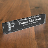 F Imitate Diamond Desk Namplate Namensplakette (Seite)