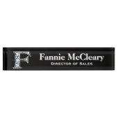 F Imitate Diamond Desk Namplate Namensplakette (Vorderseite)