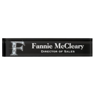 F Imitate Diamond Desk Namplate Namensplakette