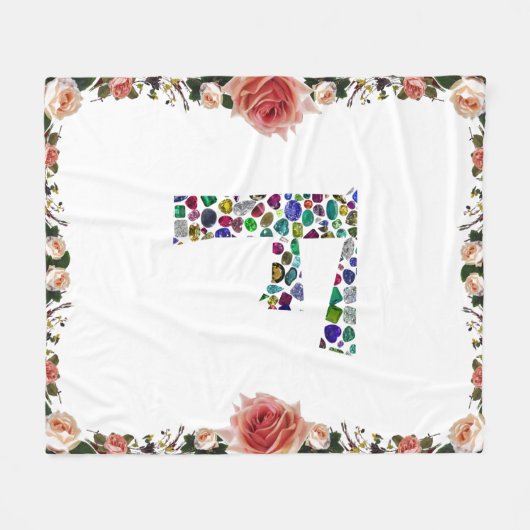 F Initial Gem Design Fleecedecke (Vorderseite (Horizontal))