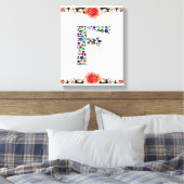 F Initial Gem Design Leinwanddruck (Insitu (Schlafzimmer))