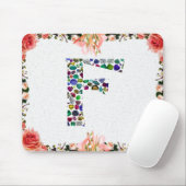 F Initial Gem Design Mousepad (Mit Mouse)