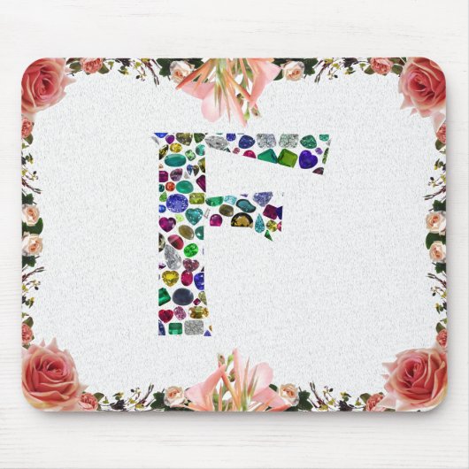 F Initial Gem Design Mousepad (Vorne)