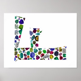 F Initial Gem Design Poster