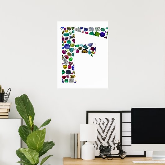 F Initial Gem Design Poster (Heimbüro)