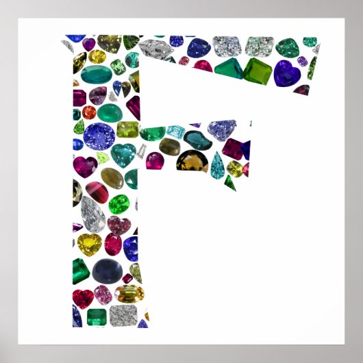 F Initial Gem Design Poster (Vorne)
