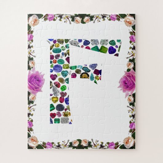F Initial Gem Design Puzzle (Vertikal)