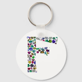 F Initial Gem Design Schlüsselanhänger