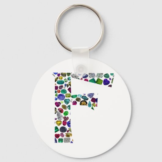 F Initial Gem Design Schlüsselanhänger (Vorderseite)