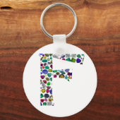 F Initial Gem Design Schlüsselanhänger (Vorderseite)