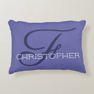 F Initial Personalisiert Name Stylish Blue Dekokissen