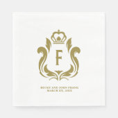 F Initiales Gold-Wappen Serviette (Vorderseite)
