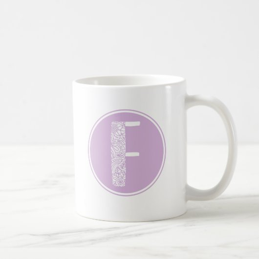 F Initialfloral Monogramm Kaffeetasse (Rechts)