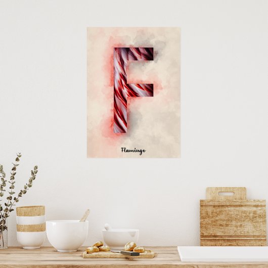 F ist For Flamingo Poster (Küche)