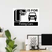 F ist für die Befestigung von Autos bestimmt Poster (Heimbüro)