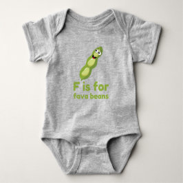F ist für FAVA BEANS Green Veggie Alphabet F Baby Strampler