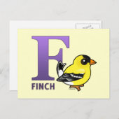 F ist für Finch Postkarte (Vorne/Hinten)