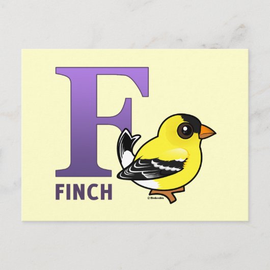 F ist für Finch Postkarte (Vorderseite)
