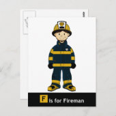 F ist für Fireman Postcard Postkarte (Vorne/Hinten)
