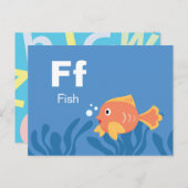 F ist für Fisch - Alphabet Flash Card Postkarte (Vorne/Hinten)