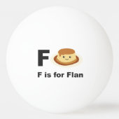 F ist für Flan Tischtennisball (Rückseite)